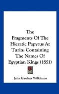 The Fragments of the Hieratic Papyrus at Turin: Containing the Names of Egyptian Kings (1851) di John Gardner Wilkinson edito da Kessinger Publishing