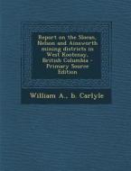 Report on the Slocan, Nelson and Ainsworth Mining Districts in West Kootenay, British Columbia di William a. B. Carlyle edito da Nabu Press