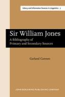 Sir William Jones di Garland Cannon edito da John Benjamins Publishing Co