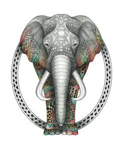 TangleEasy Lined Journal Elephant di Ben Kwok edito da Fox Chapel Publishing