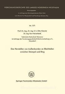 Das Herstellen von Außenborden an Blechteilen zwischen Stempel und Ring di Otto Kienzle edito da VS Verlag für Sozialwissenschaften