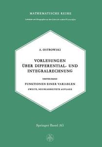 Vorlesungen über Differential- und Integralrechnung di A. Ostrowski edito da Birkhäuser Basel