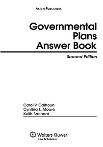 Governmental Plans Answer Book, Second Edition di Keith Brainard, Carol V. Calhoun, Cynthia L. Moore edito da Aspen Publishers