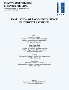 Evaluation of Pavement Surface Friction Treatments di Shuo Li, Samy Noureldin, Yi Jiang edito da LIGHTNING SOURCE INC