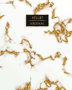 Bullet Journal: Golden Marble Bullet Journal, 8 X 10 Blank Bullet Journal Notebook with 1/4 Inch Dotted Paper, 120 Dot Grid Pages, Per di Journal Jk Write edito da Createspace Independent Publishing Platform