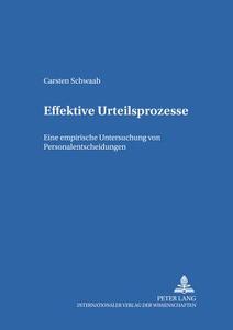 Effektive Urteilsprozesse di Carsten Schwaab edito da Lang, Peter GmbH
