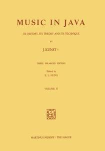 Music in Java di Jaap Kunst edito da Springer