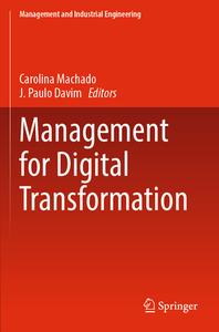 Management for Digital Transformation edito da Springer International Publishing