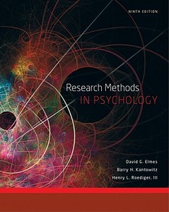Research Methods in Psychology di David G. Elmes, Barry H. Kantowitz, III Henry L. Roediger edito da Wadsworth Publishing