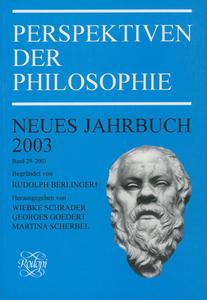 Perspektiven Der Philosophie: Neues Jahrbuch. Band 29 - 2003. Begründet Von Rudolph Berlinger + edito da BRILL/RODOPI