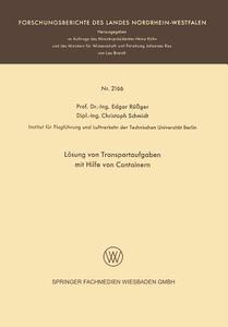 Lösung von Transportaufgaben mit Hilfe von Containern di Edgar Rößger, Christoph Schmidt edito da VS Verlag für Sozialwissenschaften
