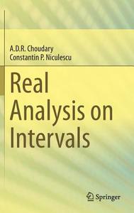 Real Analysis on Intervals di A. D. R. Choudary, Constantin Niculescu edito da Springer-Verlag GmbH
