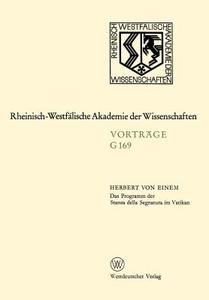 Das Programm der Stanza della Segnatura im Vatikan di Herbert ¿von¿ Einem edito da VS Verlag für Sozialwissenschaften