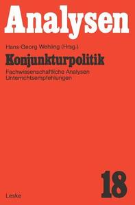 Konjunkturpolitik edito da VS Verlag für Sozialwissenschaften