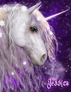 Jessica: Unicorn Fantasy Yearly 365 Lined Pages Journal, Diary, Notebook, Personalized with Name Christmas, Birthday, Friendshi di Black River Art edito da Createspace Independent Publishing Platform