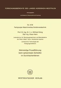 Mehrstufige Prozeßführung beim spitzenlosen Schleifen im Durchlaufverfahren di Wilfried König edito da VS Verlag für Sozialwissenschaften