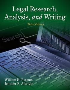 Legal Research, Analysis, and Writing di Jennifer Albright, William H. Putman edito da Cengage Learning, Inc