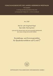 Darstellungs- und Konvergenzsätze für Quadraturverfahren auf C und Cm di Henning Esser, Siegfried Filippi edito da Vieweg+Teubner Verlag