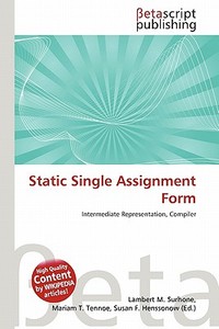 Static Single Assignment Form edito da Betascript Publishing