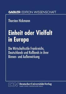 Einheit oder Vielfalt in Europa edito da Deutscher Universitätsverlag