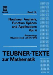 Nonlinear Analysis, Function Spaces and Applications Vol. 4 edito da Vieweg+Teubner Verlag