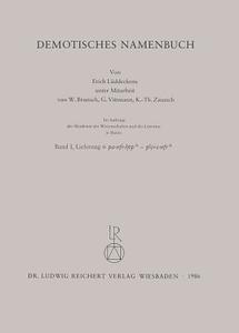 Demotisches Namenbuch: Lieferung 6 di Erich Luddeckens edito da Dr Ludwig Reichert