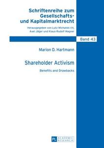 Shareholder Activism di Marion D. Hartmann edito da Lang, Peter GmbH