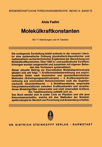 Molekülkraftkonstanten di Alois Fadini edito da Steinkopff