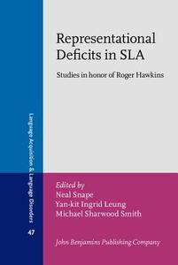 Representational Deficits In Sla edito da John Benjamins Publishing Co