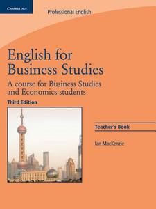 English for Business Studies Teacher's Book di Ian Mackenzie edito da Cambridge University Press