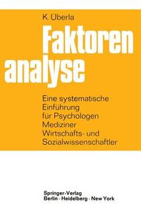 Faktorenanalyse di K. Überla edito da Springer Berlin Heidelberg