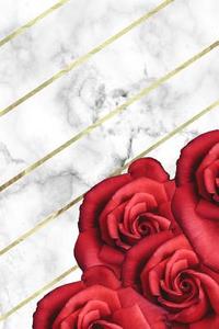 Marble + Gold Roses Bullet Journal: Red Roses Floral Dot Grid Journal di Nifty Notebooks edito da Createspace Independent Publishing Platform