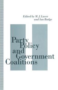 Party Policy and Government Coalitions edito da Palgrave Macmillan