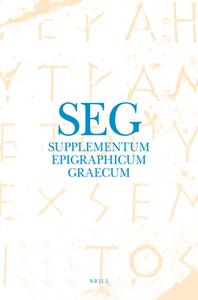 Supplementum Epigraphicum Graecum, Volume LX (2010) edito da BRILL ACADEMIC PUB