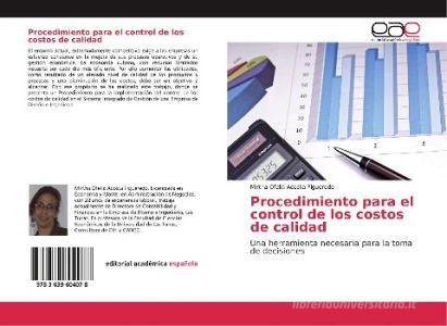 Procedimiento para el control de los costos de calidad di Mirtha Ofelia Acosta Figueredo edito da EAE