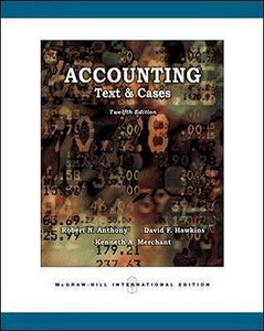 Accounting: Texts and Cases di Robert N. Anthony edito da McGraw-Hill Publishing Co.