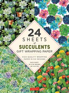 24 Sheets Of Succulents Gift Wrapping Paper edito da Tuttle Publishing