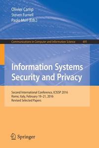 Information Systems Security and Privacy edito da Springer International Publishing