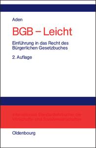 BGB - Leicht di Menno Aden edito da Gruyter, de Oldenbourg