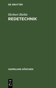 Redetechnik di Herbert Biehle edito da De Gruyter