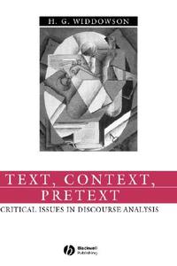 Text Context Pretext di Widdowson edito da John Wiley & Sons