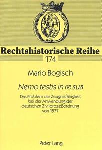 Nemo testis in re sua di Mario Bogisch edito da Lang, Peter GmbH