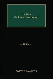 Guest On The Law Of Assignment di Anthony Guest edito da Sweet & Maxwell Ltd