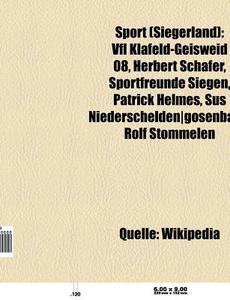 Sport (Siegerland) di Quelle Wikipedia edito da Books LLC, Reference Series
