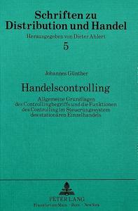 Handelscontrolling di Johannes Gunther edito da Lang, Peter GmbH