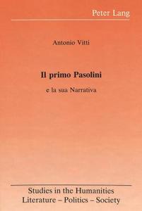 Il primo Pasolini di Antonio Vitti edito da Lang, Peter