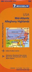 Michelin USA: Mid-Atlantic, Allegheny Highlands Map 582 di Michelin Travel & Lifestyle edito da Michelin Travel Publications
