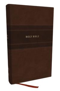 NKJV Personal Size Large Print Bible With 43,000 Cross References, Brown Leathersoft, Red Letter, Comfort Print (Thumb Indexed) di Thomas Nelson edito da Thomas Nelson Publishers
