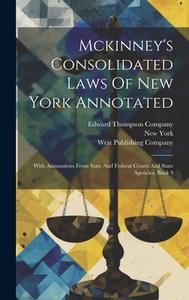 Mckinney's Consolidated Laws Of New York Annotated: With Annotations From State And Federal Courts And State Agencies, Book 9 di New York (State) edito da LEGARE STREET PR