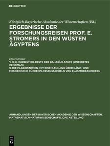 Ergebnisse der Forschungsreisen Prof. E. Stromers in den Wüsten Ägyptens, V. 9, II. Wirbeltier-Reste der Baharîje-Stufe  di Stromer Ernst Stromer edito da De Gruyter